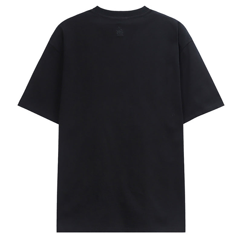 LANVIN Letter Embroidery T-Shirt Black