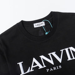 LANVIN Letter Embroidery T-Shirt Black