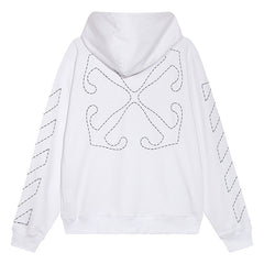 OFF WHITE Sickle sketch technique embroidery arrow Hoodies