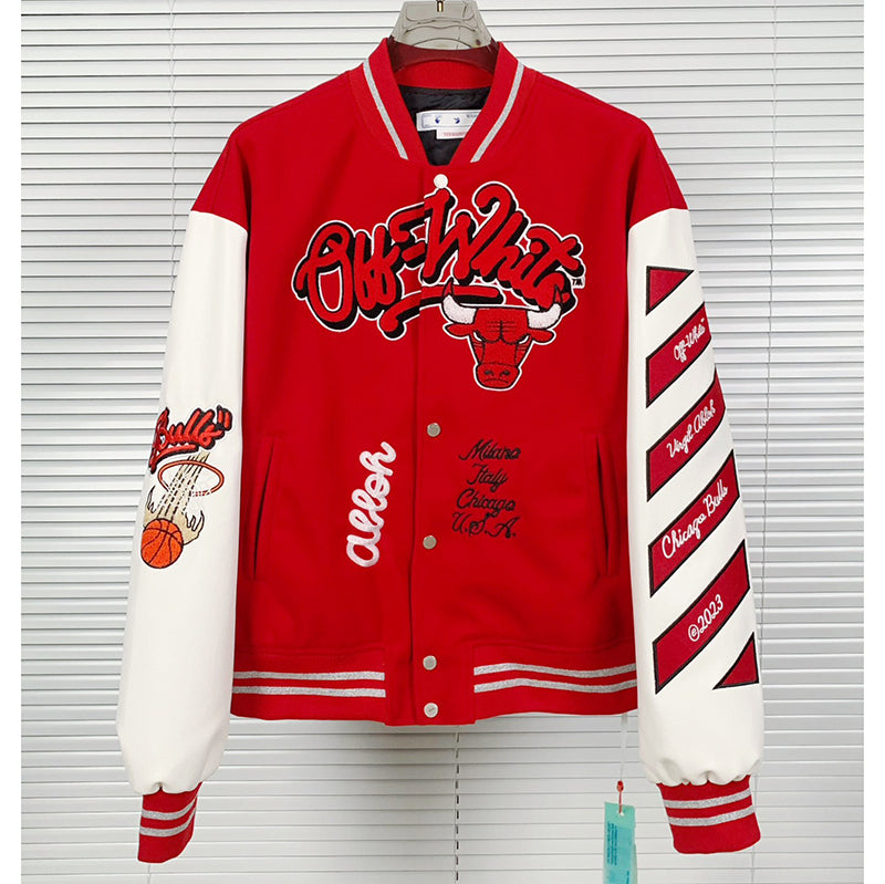 OFF WHITE x NBA team series baseball jacket