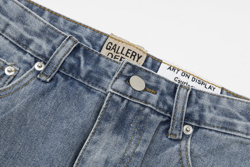 Gallery Dept Distressed Raw Edge Jeans with Splashes of Ink