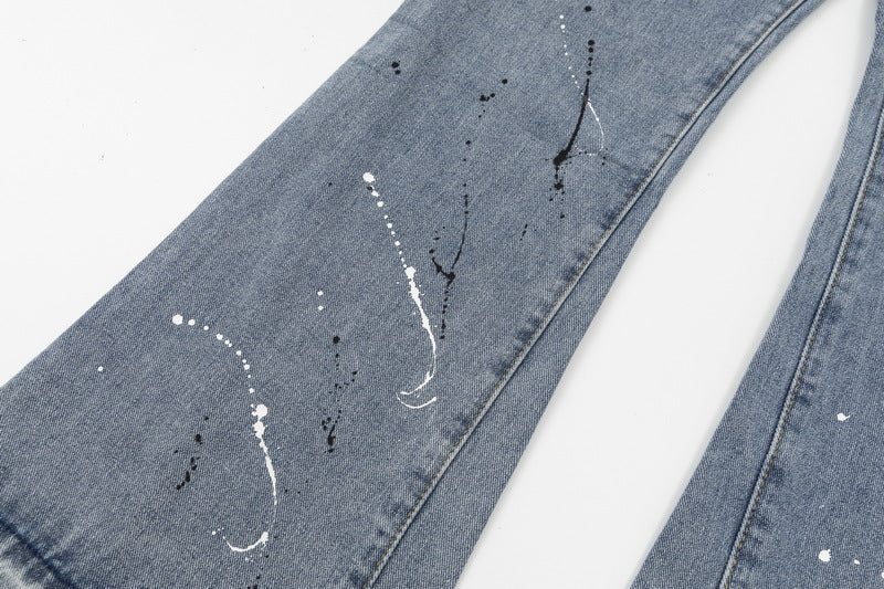 Gallery Dept Distressed Raw Edge Jeans with Splashes of Ink