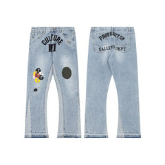 Gallery Dept letter embroidered patch jeans