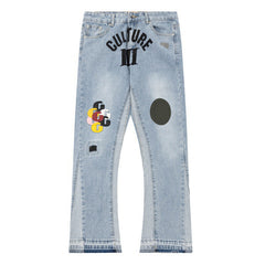 Gallery Dept letter embroidered patch jeans