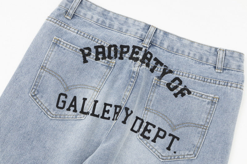 Gallery Dept letter embroidered patch jeans