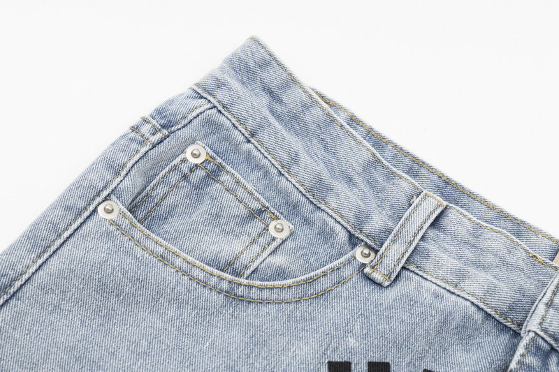 Gallery Dept letter embroidered patch jeans