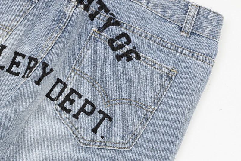 Gallery Dept letter embroidered patch jeans