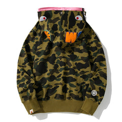 BAPE Double-Hat Camo Shark Hoodies