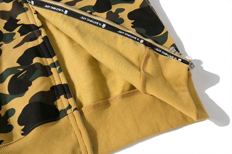 BAPE Double-Hat Camo Shark Hoodies