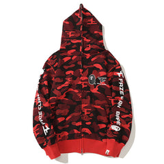 BAPE Red Camo Ape Head Hoodie