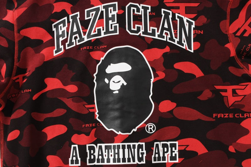 BAPE Red Camo Ape Head Hoodie