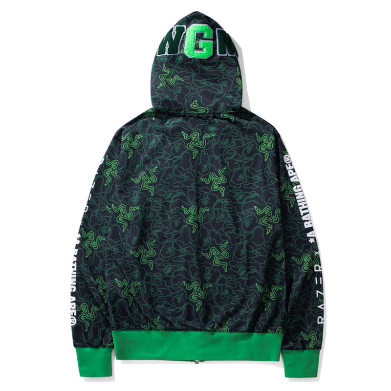 BAPE Green Shark Ape Head Hoodie